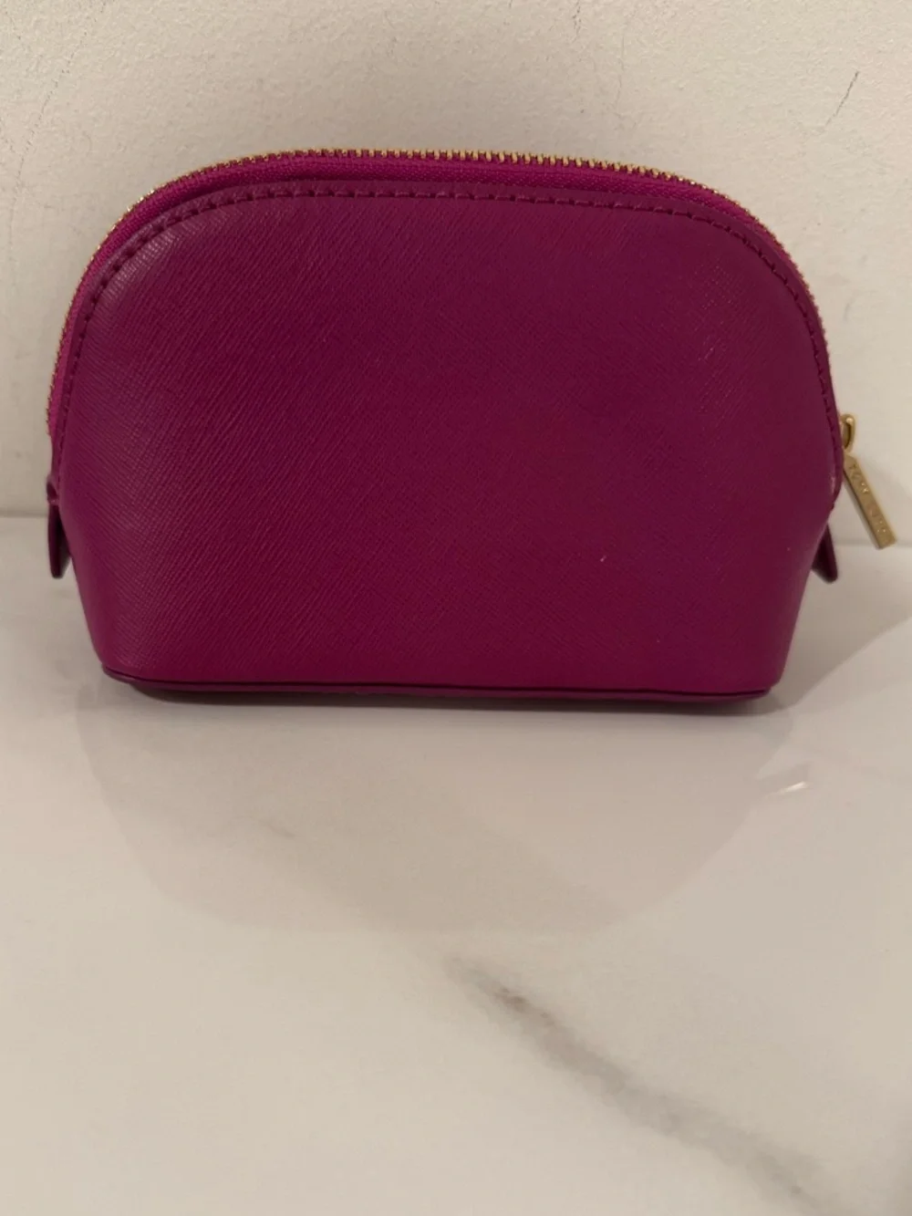 Tory Burch Pink Cosmetic Pouch with Gold Logo